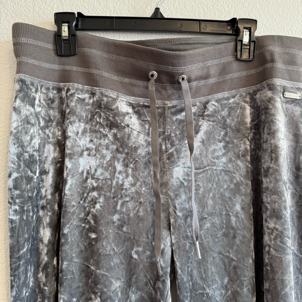 Calvin Klein Women’s Gray Velvet Drawstring Waist Lounge Casual Sweatpants - Picture 6 of 9